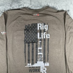 Ariat FR T Shirt Mens 2XL Brown Long Sleeve WorkWear CAT 2 Fire Resistant