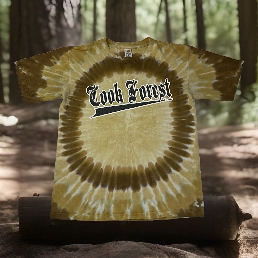 Sun Dog T Shirt Swirl Pattern Hand Dyed Tie Dye Neutral Hippie Cook Forest XL