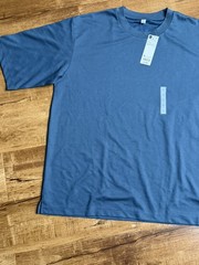GU by Uniqlo Cotton Crewneck T Shirt Mens Blue Short Sleeve Solid Sz XL