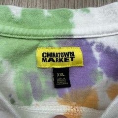 Chinatown Market Shirt Mens 2XL White Tie Dye Spiral Logo Back Hit Graphic Tee