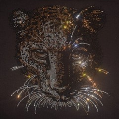 New Men Luxury Diamond Leopard Rhinestones Fashion Black T-Shirt High Quality
