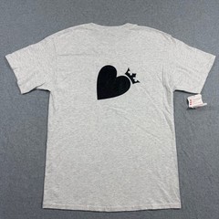 Hanes Tagless Share The Love T-Shirt Mens M Gray Heart Crown Graphic Tee
