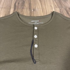 UNTUCKit Shirt Mens Small Green Long Sleeve Henley Stretch Tagless Cotton Blend