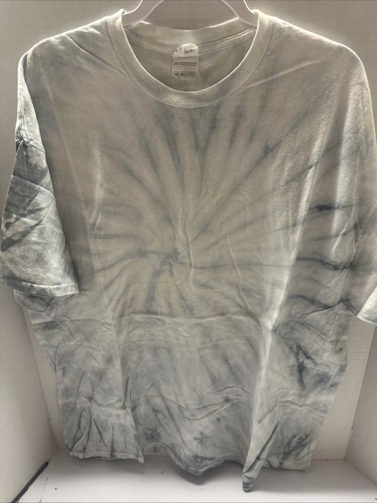 (C) White With Blue Tie Dyed Shirt Size 2xl
