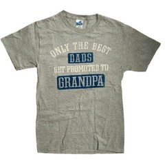 #1 DAD ONLY THE BEST DADS GET PROMOTED TO GRANDPA T-SHIRT GRAY S (34-36) [CHR14]