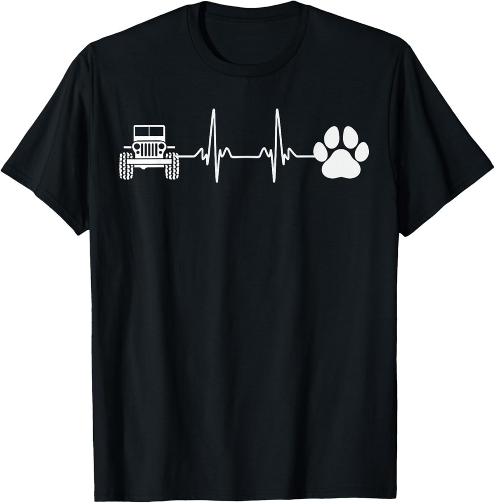 4×4 Off Road Vehicle Cat Dog Paw Heartbeat Offroad Lovers T-Shirt