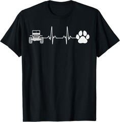 4×4 Off Road Vehicle Cat Dog Paw Heartbeat Offroad Lovers T-Shirt