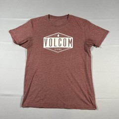 Volcom Stone T Shirt Mens Small Dusty Rose Graphic Print Crew Neck Straight Hem