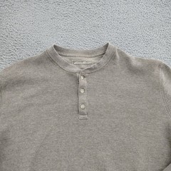 Eddie Bauer Thermal Shirt Mens XL Brown Waffle Knit Henley Long Sleeve Casual
