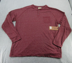 Hudson Barrow Shirt Mens 3X Red Heather Henley Neck Pocket Tee Adult 3XL