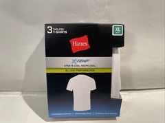 Hanes Men’s Mesh White Undershirt X Temp 3-Pack White Size XL, New