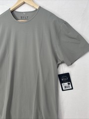 NEW BYLT Drop Cut SS Shirt Mens Large Grey BYLT Blend Premium Basics Tee