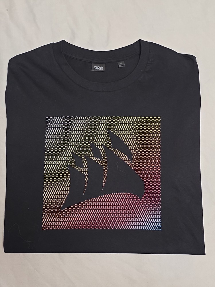 Stanley/Stella Rocker Organic Cotton Black Gradient Block Graphic Tshirt Medium