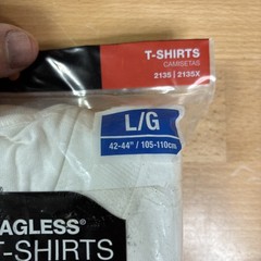 Hanes Men’s 3 Pack Tagless Comfort Soft Crew Neck Undershirt, White, L/G