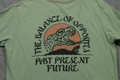 RVCA Balance Of Opposites Shirt Mens Medium Green Crocodile Sunset Graphic Tee