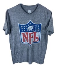 NFL Team Apparel Shirt Mens S Gray Short Sleeve Shield Logo Football Graphic Tee