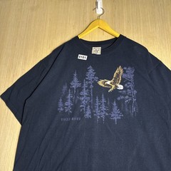 Vintage 90s Nature Eagle River Absolute Quality XL Navy Blue Graphic Shirt Men’s