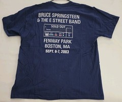 Vintage Bruce Springsteen T Shirt 2003 Fenway Park Concert Blue EL