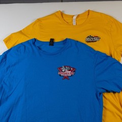 T Shirt Mens XL Off Road Jeep Club Midwest Krawlers (Lot of 2) Blue & Yellow