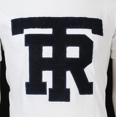 $79 TRUE RELIGION White UNIVERSITY OF TR Short Sleeve Applique Graphic T-shirt