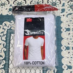 Marco Giovanni 3-Pack Men’s White Cotton Crew Neck Short Sleeve T-Shirts Size L