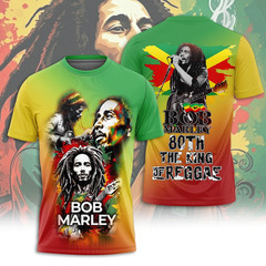 Bob Marley 80th The King Of Reggae 3D T-Shirt ng3959