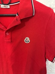 Moncler Polo Shirt Red Men’s XS (Tagged S) Maglia Manica Corta Logo Slim Fit