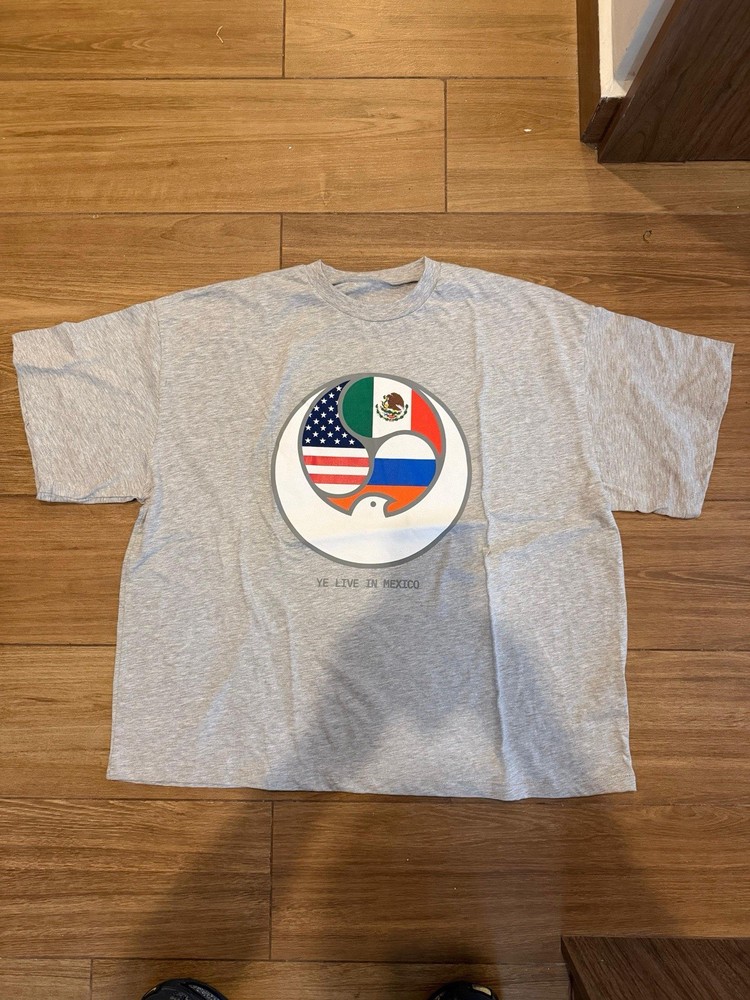 Kanye West Mexico City 01.31 Merch T Shirt SZ 2 /TS-07 /New Ready To Ship Gray