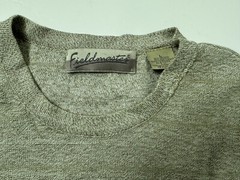 Vintage Fieldmaster Knit T-Shirt Men Large Beige Striped Acrylic Blend Minimal