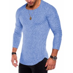 Zonbailon men’s t-shirt solid color crew neck slim fit quick dry long sleeve