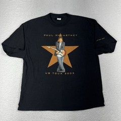 Vintage Paul McCartney US Tour T Shirt 2X Concert Jet Black Cotton 2005 Y2K