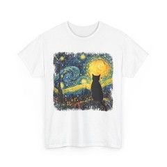 Cat Starry Night Van Gogh Cat For Cat Lover Cat Mom Cat Dad T-Shirt