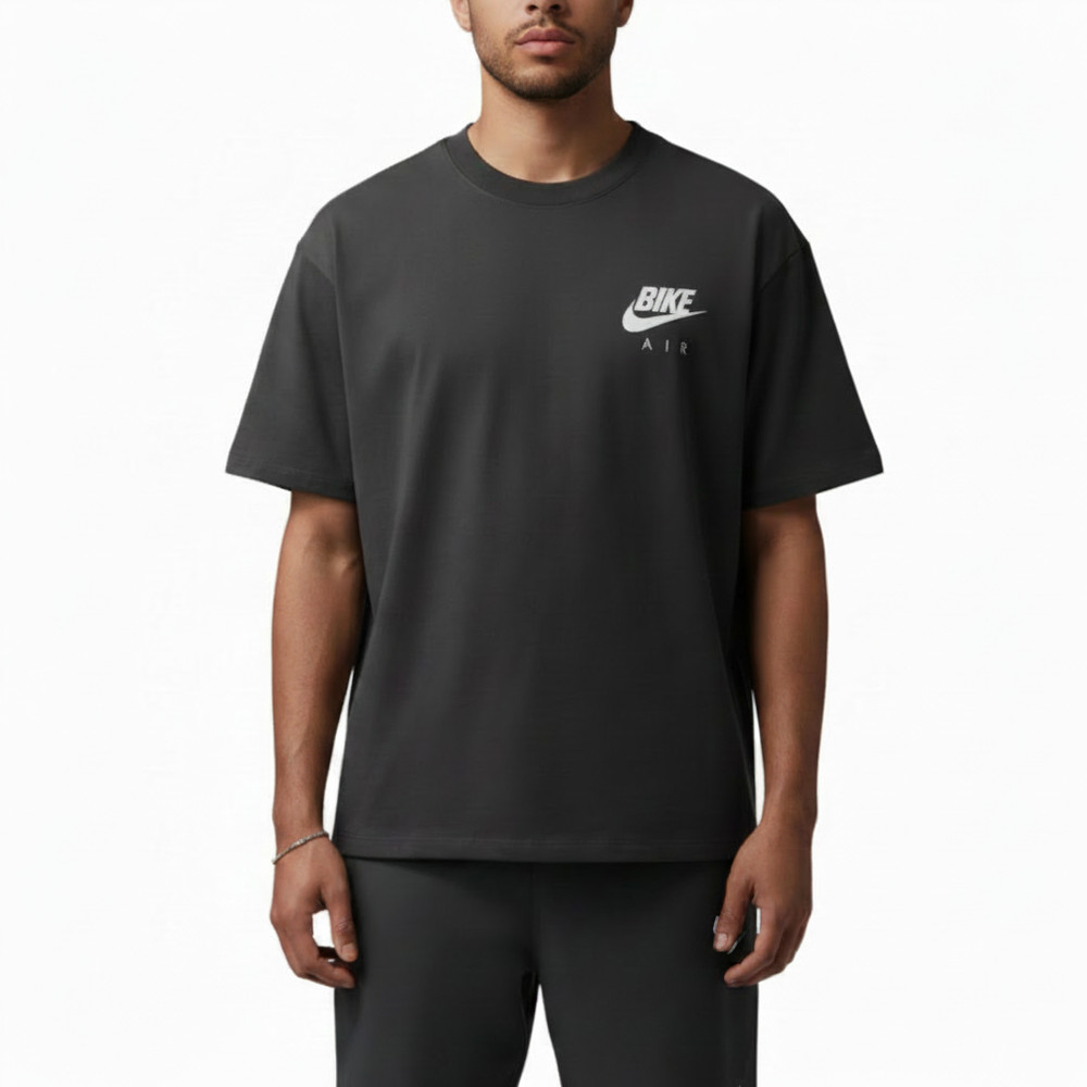 Nike T Shirts Men’s Black Gray Color Crew Neck Moderate IQ8148-060 Size