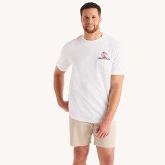 Nautica Big & Tall “Keep Calm” White Graphic S/S T-Shirt Size 3XLT, XXXLTall