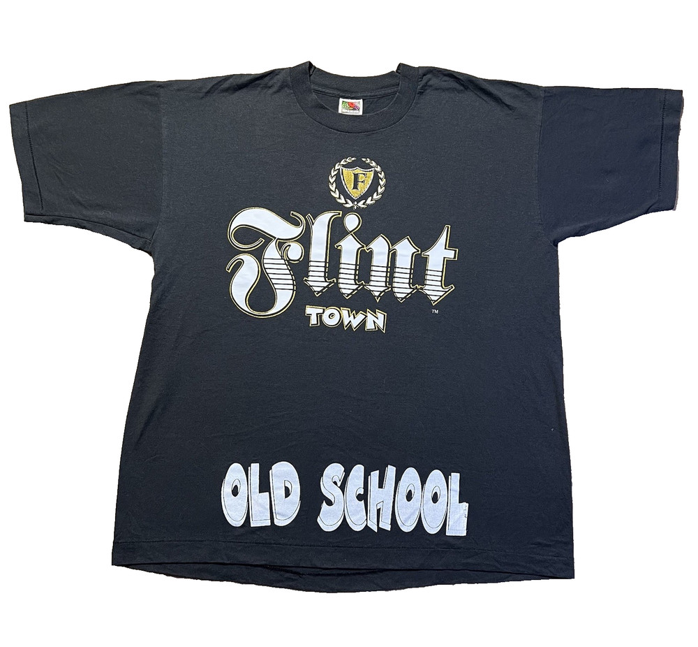 Flint Town Shirt XL Vintage 90s Michigan Hip Hop Rap Graphic Tee Old School