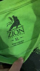 Zion Rootswear Men’s Green Yellow Red Rasta Lion Graphic Tee Cotton XL