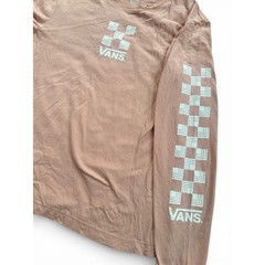 Vans mens Long Sleeve Graphic T-Shirt Pink Checkerboard Logo VN0A7S1V Medium