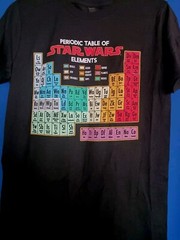 Star Wars Periodic Table of Elements Black Graphic T-Shirt Men’s Sz. S Unisex