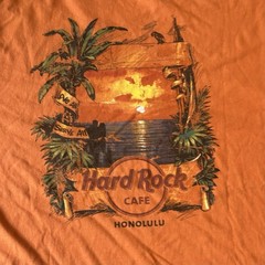 Hard Rock Cafe Honolulu T-shirt Men’s 2XL Tropical Sunset Graphic Print 2 Sides