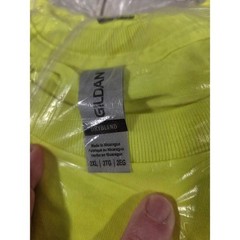 3- Gildan Mens DryBlend Long Sleeve T Shirt Safety Yellow 2XL High Vis