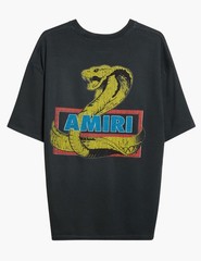 Crystal Cobra Oversized T-Shirt | Size M | Black Washed Short Sleeve