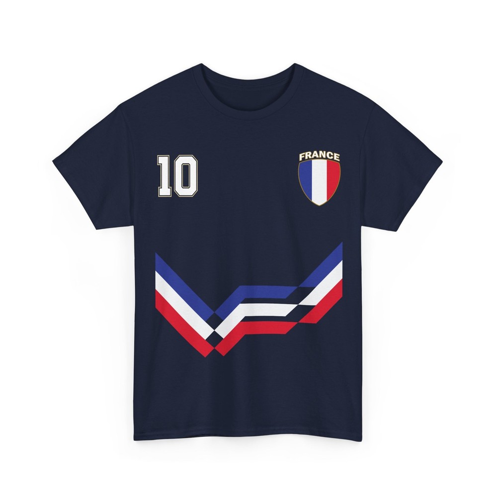 France Number 10 Soccer Jersey Style Shirt, French Flag Soccer Shirt