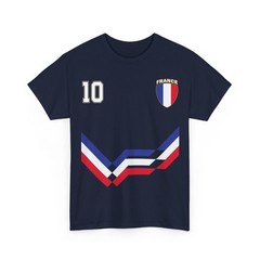 France Number 10 Soccer Jersey Style Shirt, French Flag Soccer Shirt