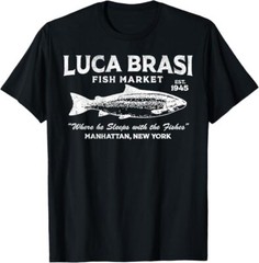 Vintage Luca Brasi Fish Market Retro Fishing T-Shirt