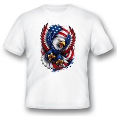 American Eagle Red white and blue eagle american flag design. Black or white tee