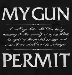 My Gun Permit 2nd Amendment Constitution 2A Womens or Mens Crewneck T Shirt Tee