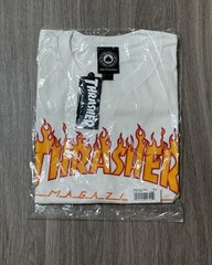 Thrasher Flame Logo T-Shirt White Size Large