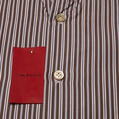NEW KITON MULTICOLOR COTTON SHIRT US 16 – EU 41 MUL