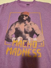 WWE Macho Man Madness Official Purple Heather Soft T-Shirt Sz Large Excellent