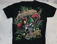 JOKER SKULL MARIJUANA LEAF SMOKIN TOKIN AND JOKIN T-SHIRT